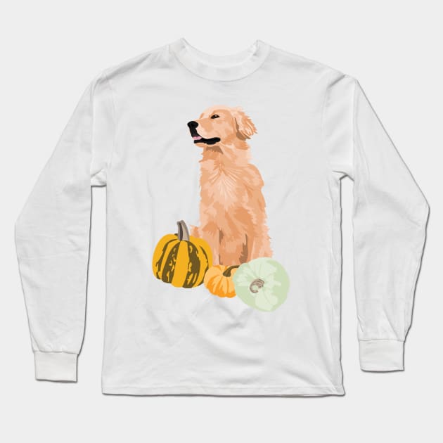 Golden Retriever Fall 3 Long Sleeve T-Shirt by TeriMartin